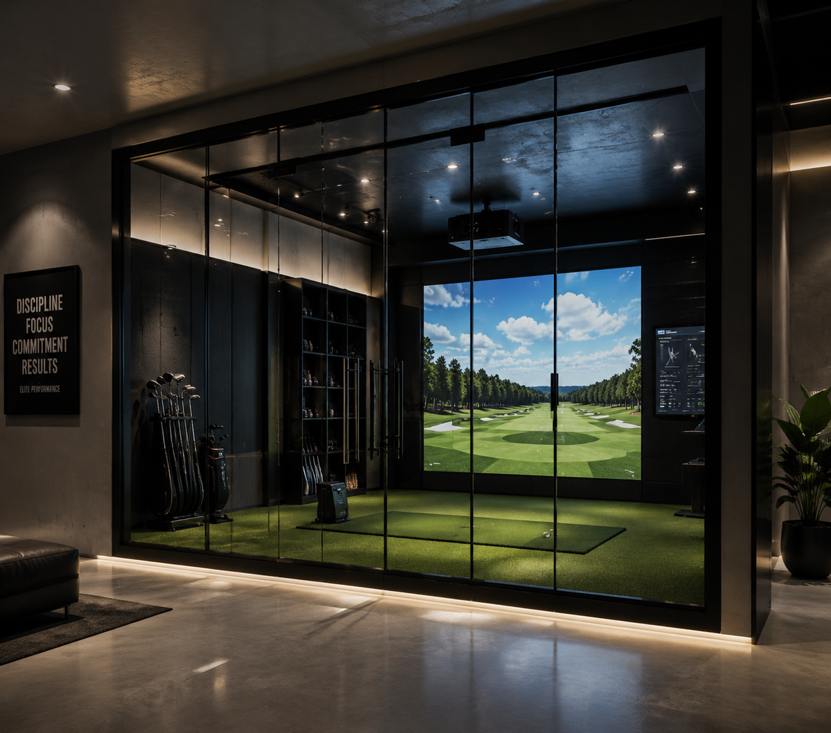 Glass enclosure in training facility