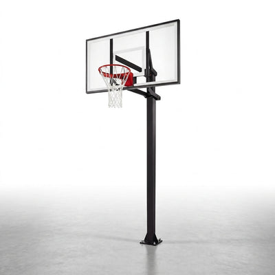 In-Ground Basketball System Built for Pro Performance, 72" Tempered Glass, Steel Pole, Breakaway Rim