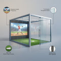 Softball Simulator Designed for Elite Training, Glass Enclosure, Stadium Projection, Pro Turf Surface
