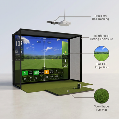 Golf Simulator Built for Precision Training, Ball Tracking Technology, HD Projection, Compact Design