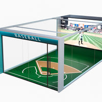 Softball Simulator Designed for Elite Training, Glass Enclosure, Stadium Projection, Pro Turf Surface