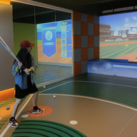 Softball Simulator Designed for Elite Training, Glass Enclosure, Stadium Projection, Pro Turf Surface