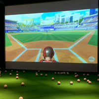 VR Softball Simulator Built for Elite Training, Full-Length Enclosure, Impact Screen, Turf Infield